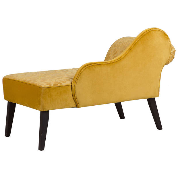 Beliani BIARRITZ - Chaise longue-Geel-Fluweel