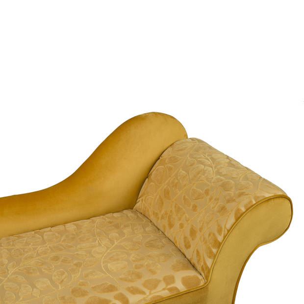 Beliani BIARRITZ - Chaise longue-Geel-Fluweel