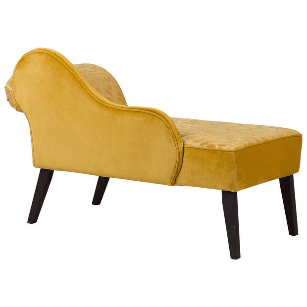 Beliani BIARRITZ - Chaise longue-Geel-Fluweel