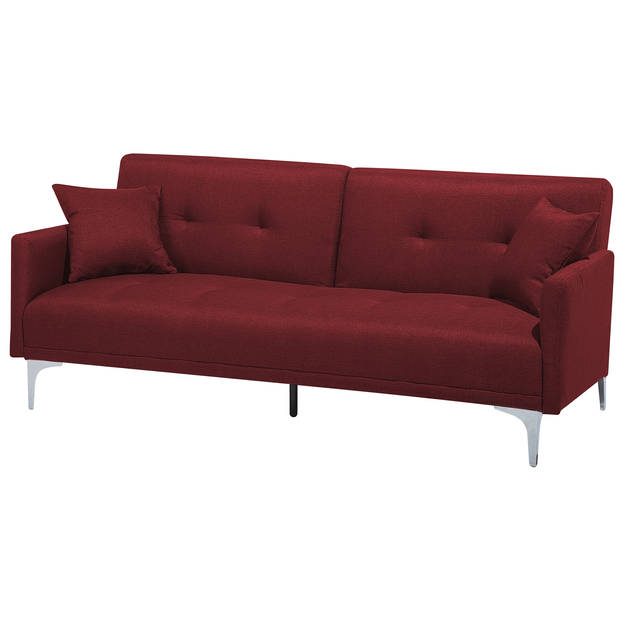 Beliani LUCAN - Driezitsbank-Rood-Polyester