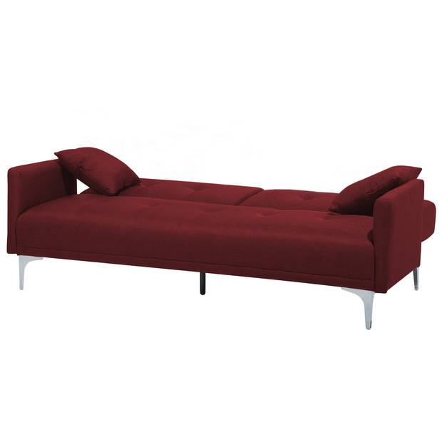 Beliani LUCAN - Driezitsbank-Rood-Polyester