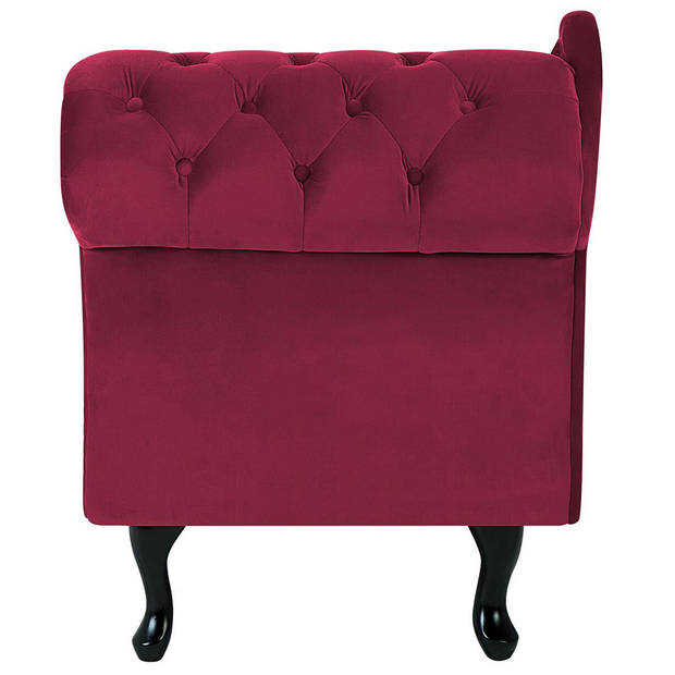 Beliani NIMES - Chaise longue-Rood-Fluweel