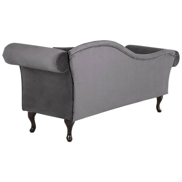 Beliani LATTES - Chaise longue-Grijs-Fluweel