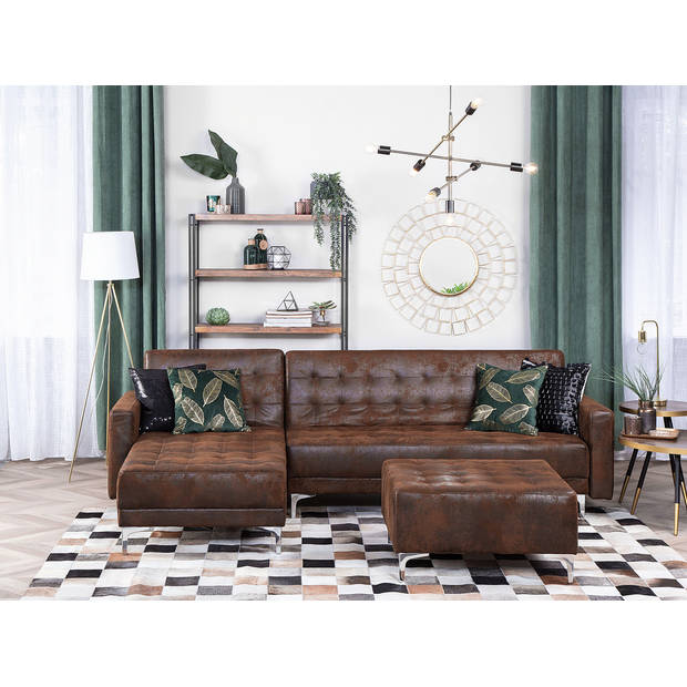 Beliani ABERDEEN - Modulaire Sofa-Bruin-Kunstleer