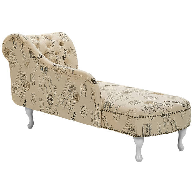 Beliani NIMES - Chaise longue-Beige-Polyester