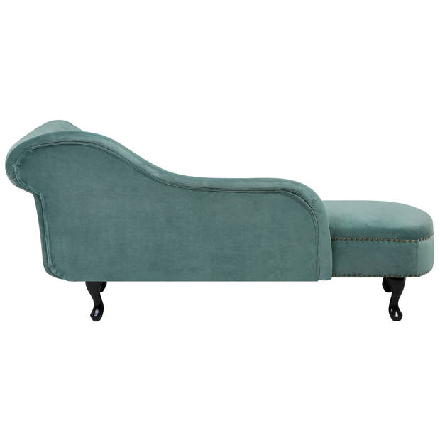 Beliani NIMES - Chaise longue-Groen-Fluweel