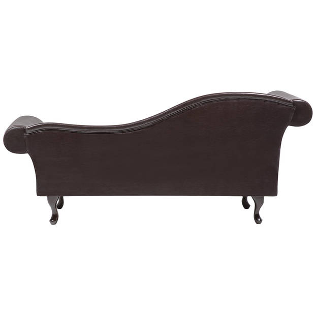 Beliani LATTES - Chaise longue-Bruin-Kunstleer