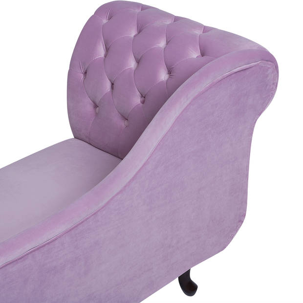 Beliani NIMES - Chaise longue-Paars-Fluweel