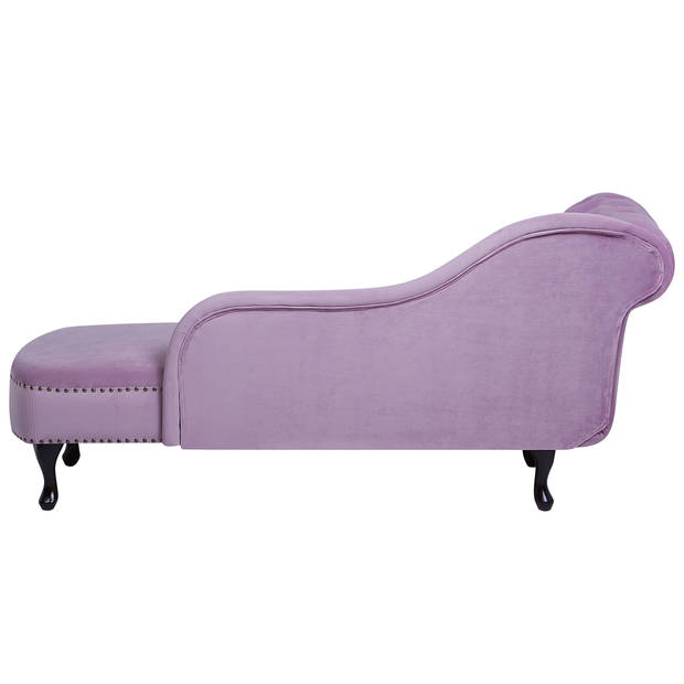 Beliani NIMES - Chaise longue-Paars-Fluweel