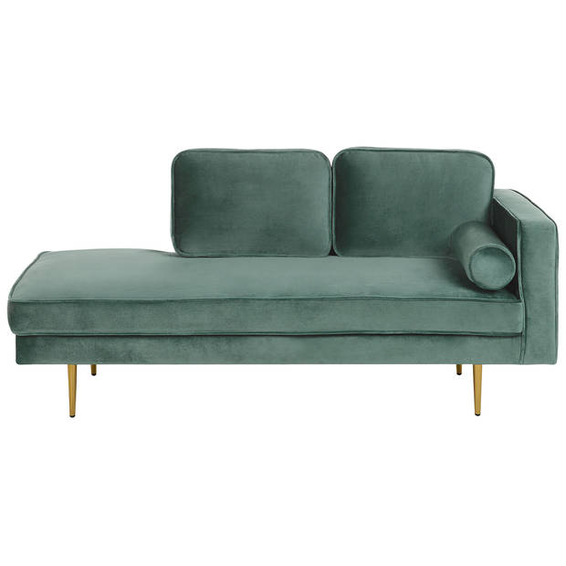 Beliani MIRAMAS - Chaise longue-Groen-Fluweel