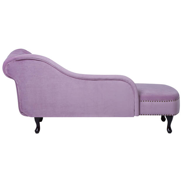 Beliani NIMES - Chaise longue-Paars-Fluweel