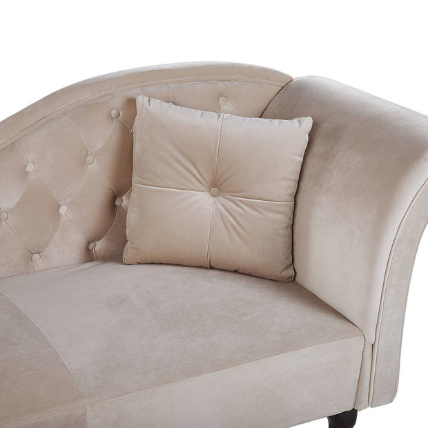 Beliani LATTES - Chaise longue-Beige-Fluweel