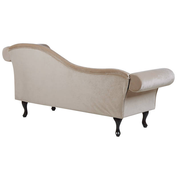 Beliani LATTES - Chaise longue-Beige-Fluweel