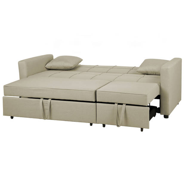 Beliani GLOMMA - Driezitsbank-Beige-Polyester