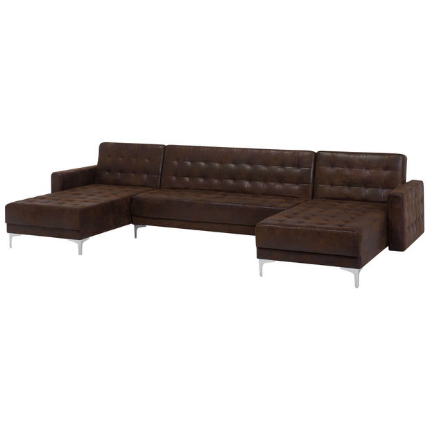 Beliani ABERDEEN - Modulaire Sofa-Bruin-Kunstleer