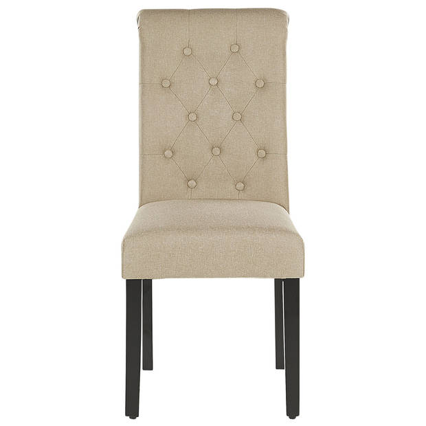 Beliani VELVA - Eetkamerstoel-Beige-Polyester