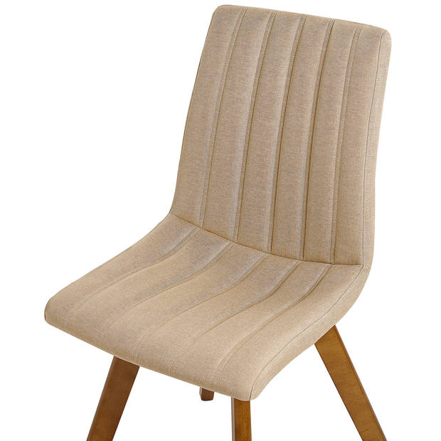 Beliani CALGARY - Eetkamerstoel-Beige-Polyester