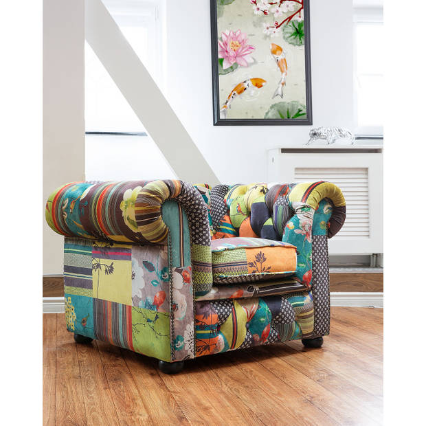 Beliani CHESTERFIELD - Fauteuil-Multicolor-Polyester