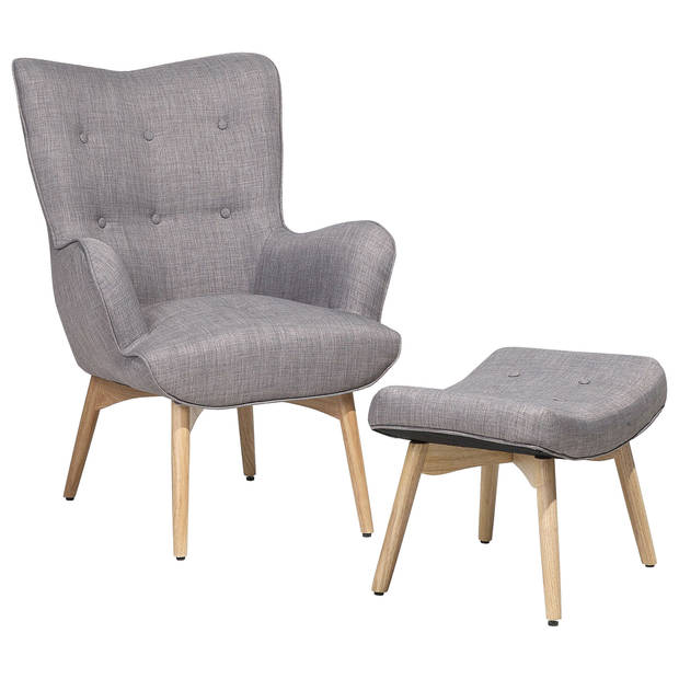 Beliani VEJLE - Fauteuil-Grijs-Polyester