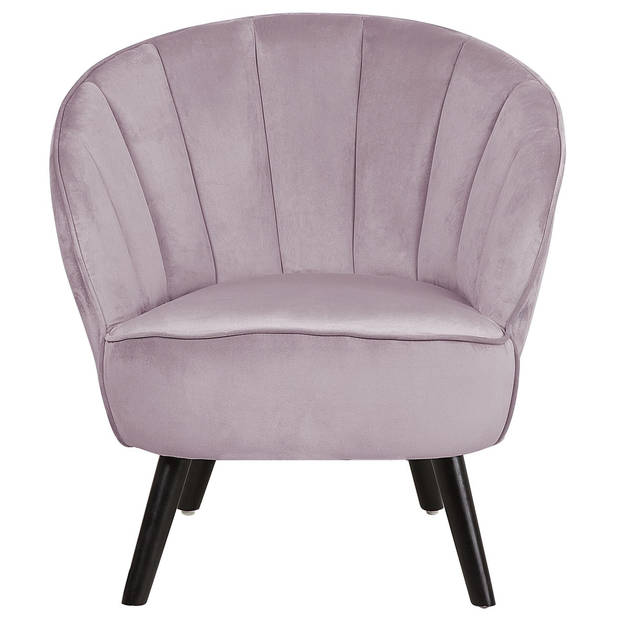 Beliani DALA - Fauteuil-Roze-Fluweel