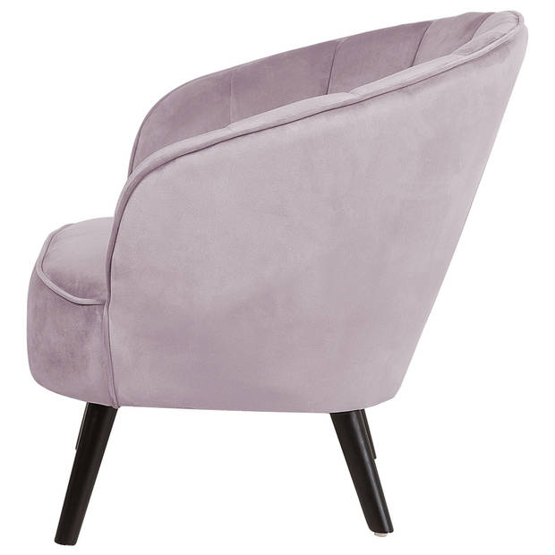 Beliani DALA - Fauteuil-Roze-Fluweel