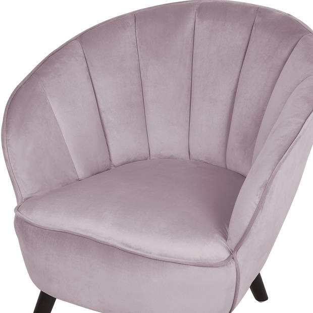 Beliani DALA - Fauteuil-Roze-Fluweel