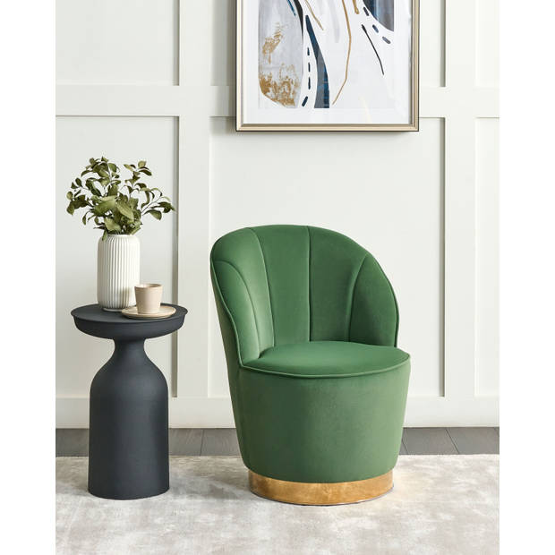 Beliani ALBY - Fauteuil-Groen-Fluweel