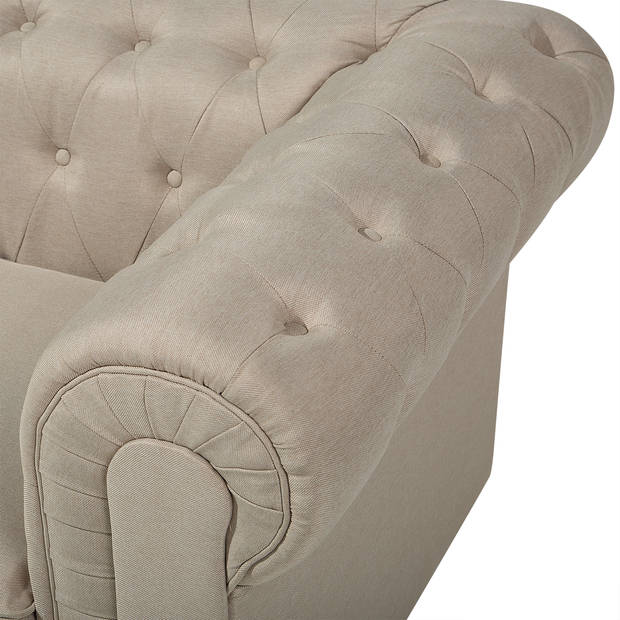 Beliani CHESTERFIELD - Fauteuil-Beige-Polyester