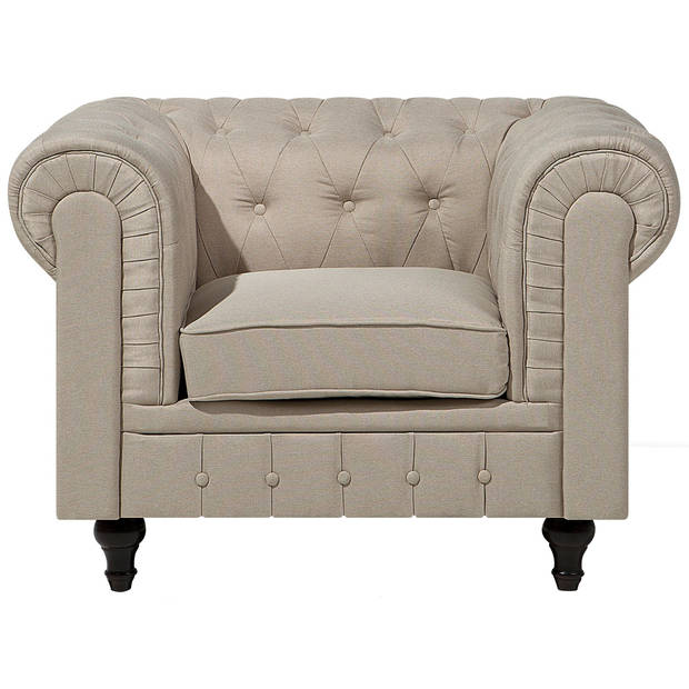 Beliani CHESTERFIELD - Fauteuil-Beige-Polyester