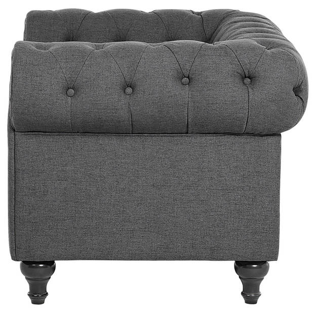 Beliani CHESTERFIELD - Fauteuil-Grijs-Polyester