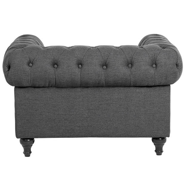 Beliani CHESTERFIELD - Fauteuil-Grijs-Polyester