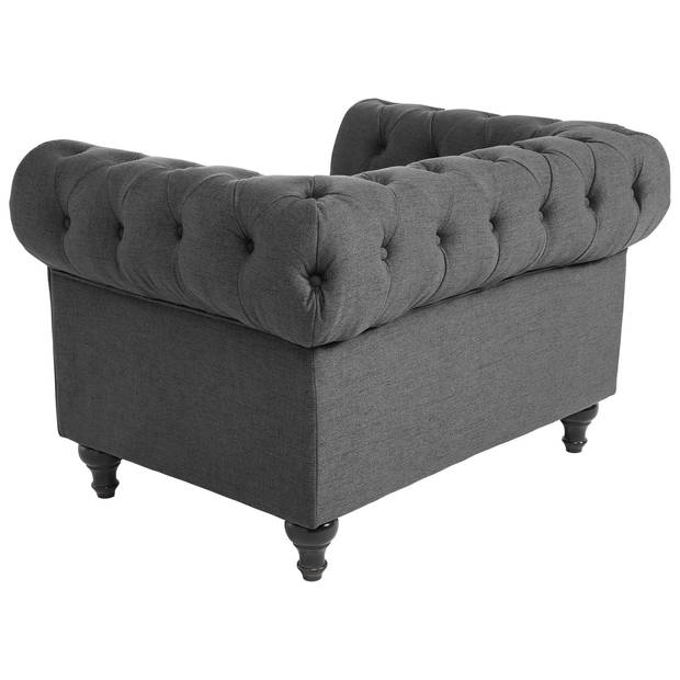 Beliani CHESTERFIELD - Fauteuil-Grijs-Polyester