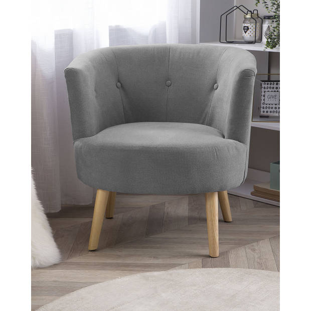 Beliani ODENZEN - Fauteuil-Grijs-Polyester