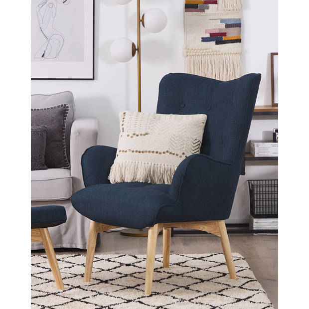 Beliani VEJLE - Fauteuil-Blauw-Polyester