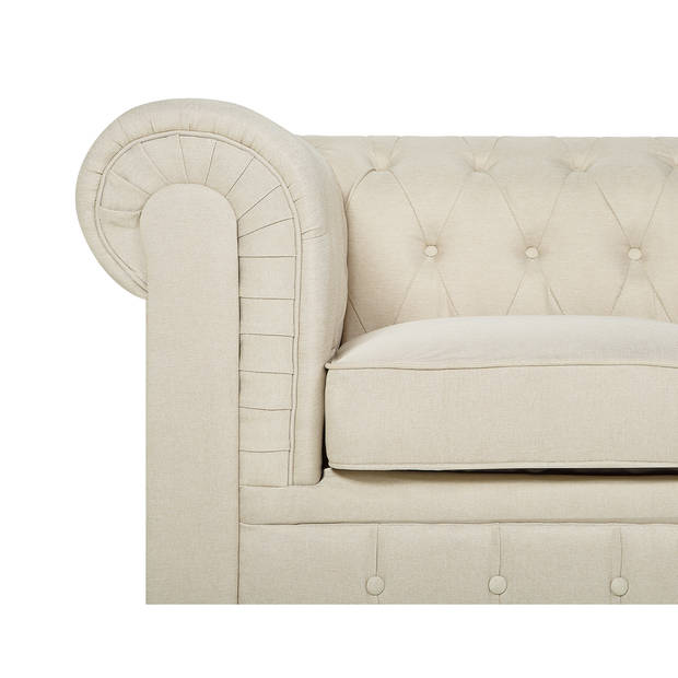 Beliani CHESTERFIELD - Fauteuil-Beige-Polyester