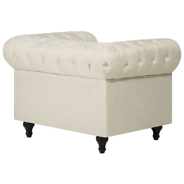 Beliani CHESTERFIELD - Fauteuil-Beige-Polyester