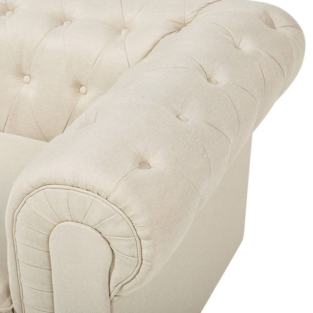 Beliani CHESTERFIELD - Fauteuil-Beige-Polyester