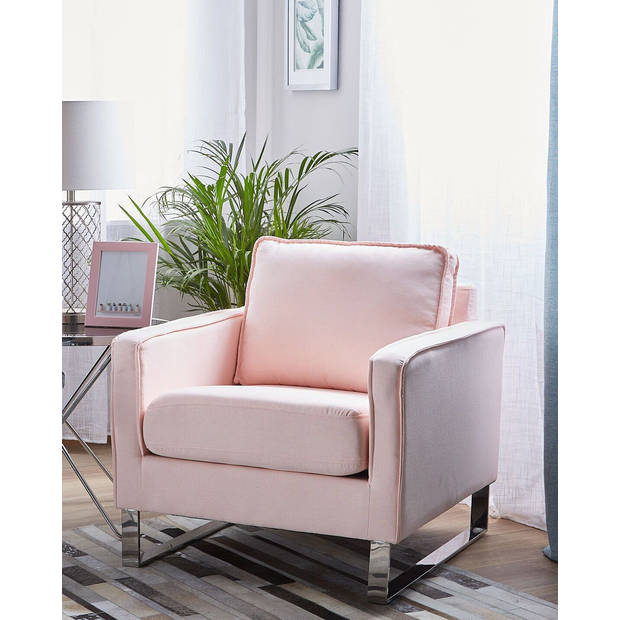 Beliani VIND - Fauteuil-Roze-Polyester