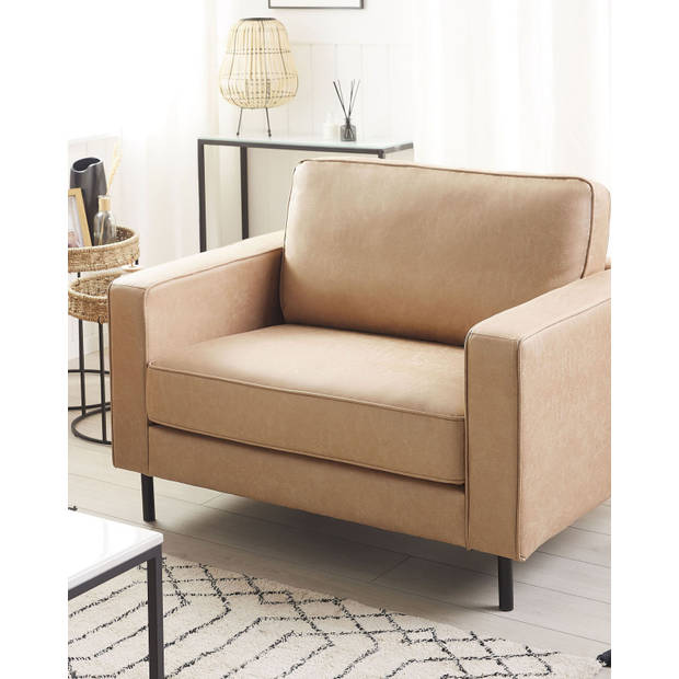 Beliani SAVALEN - Fauteuil-Beige-Kunstleer