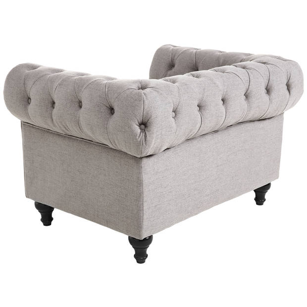 Beliani CHESTERFIELD - Fauteuil-Grijs-Polyester