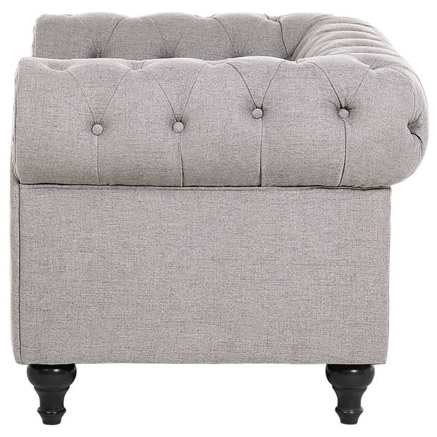 Beliani CHESTERFIELD - Fauteuil-Grijs-Polyester