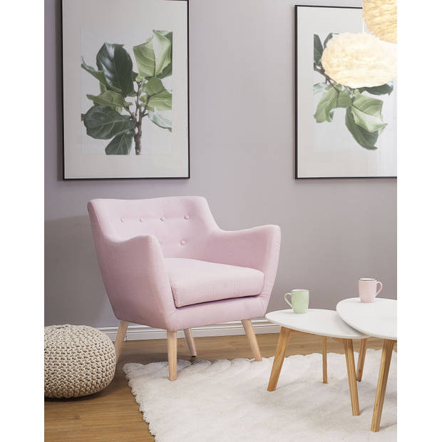 Beliani DRAMMEN - Fauteuil-Roze-Polyester