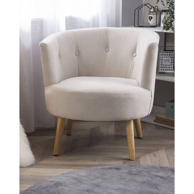 Beliani ODENZEN - Fauteuil-Wit-Polyester