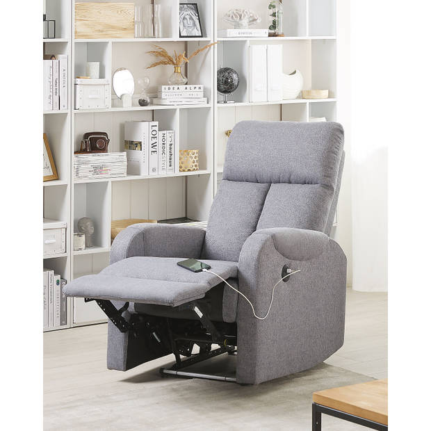 Beliani SOMERO - TV-fauteuil-Grijs-Polyester