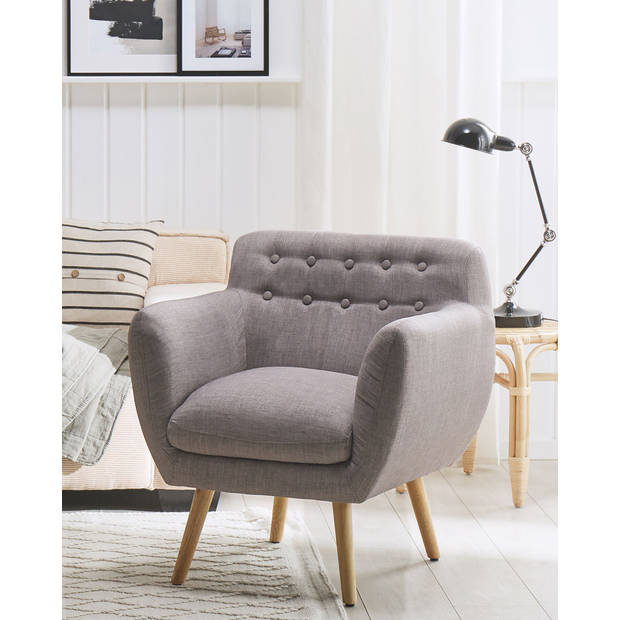 Beliani MELBY - Fauteuil-Grijs-Polyester