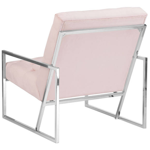 Beliani HARSTAD - Fauteuil-Roze-Fluweel