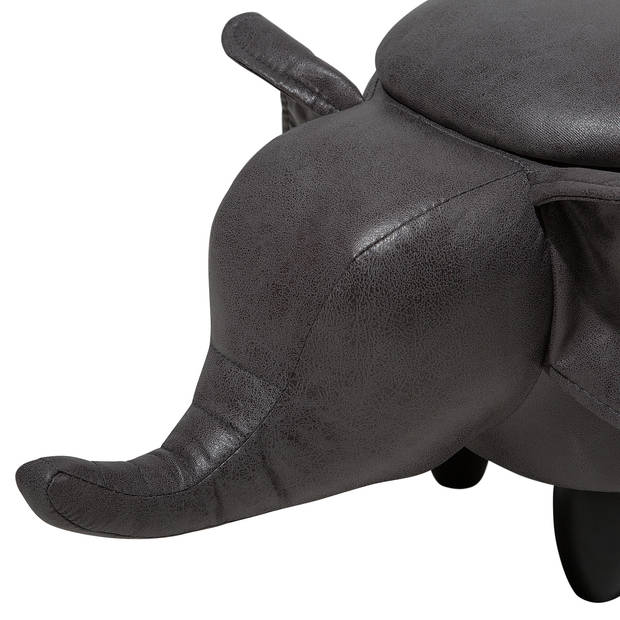 Beliani ELEPHANT - Dierenhocker-Grijs-Kunstleer