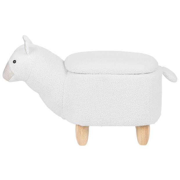 Beliani ALPACA - Dierenhocker-Wit-Polyester, Katoen