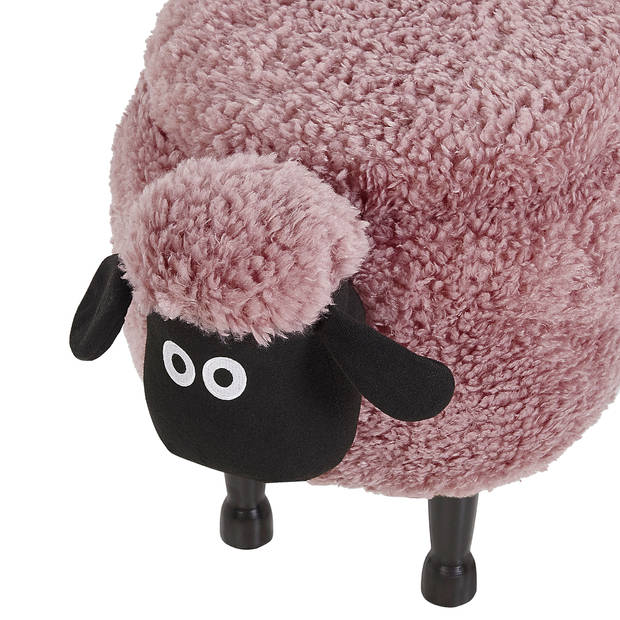 Beliani SHEEP - Dierenhocker-Roze-Polyester