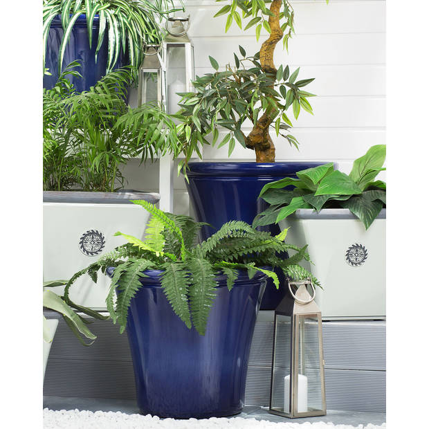 Beliani KOKKINO - plantenbak voor buiten-Blauw-Klei-vezelmengsel